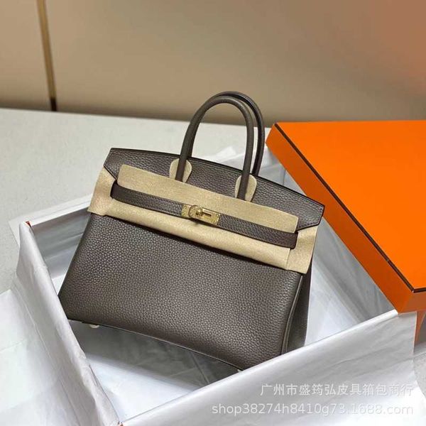 

family h bag birkin designer home cowhide lychee pattern lock buckle handheld women's bk25 handheld wax line women's