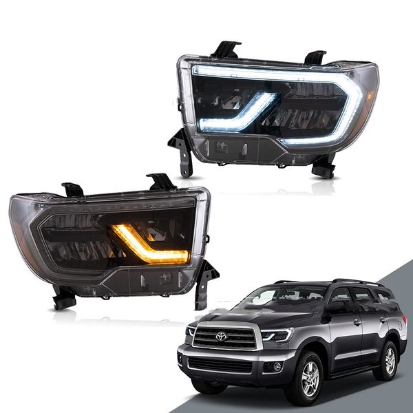 

car led headlights for toyota tundra 20 07-20 13/sequoia 20 08-20 18 led lens head lamp assembly