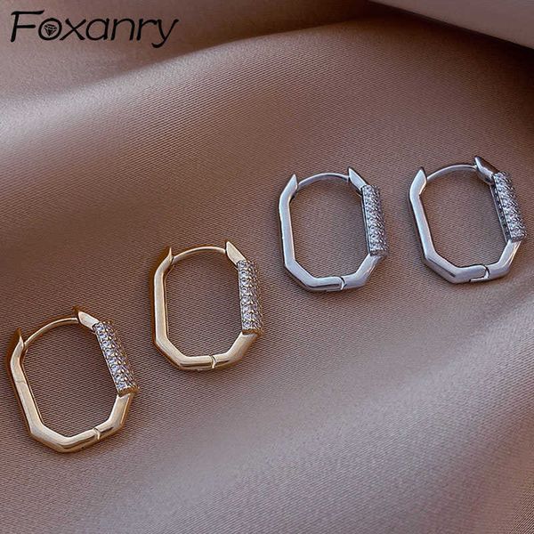 

charm anry prevent allergy silver color d earrings for women new accessories trendy simple geometric zircon party jewelry l230315, Golden