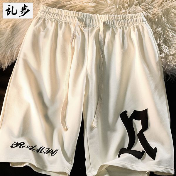 

23ss mens shorts pants high street shorts men's casual sports pant loose oversize style drawstring short pants trend designer, Black