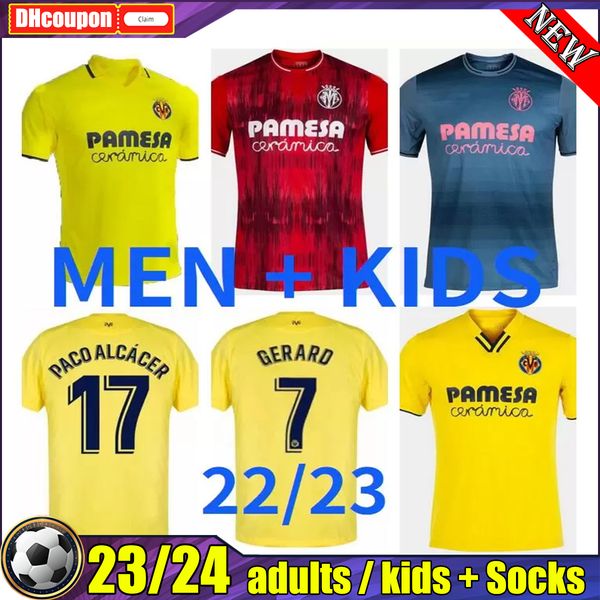 

2022 2023 cf s.cazorla pedraza soccer jerseys 22 23 home villarreal change fornals moreno camp iborra football shirts men kids kit thai qual, Black;yellow