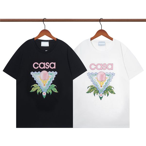 

summer men women designers t shirt loose oversize tees apparel fashion mans casual chest letter shirt luxury street casablancas shorts slee, White;black