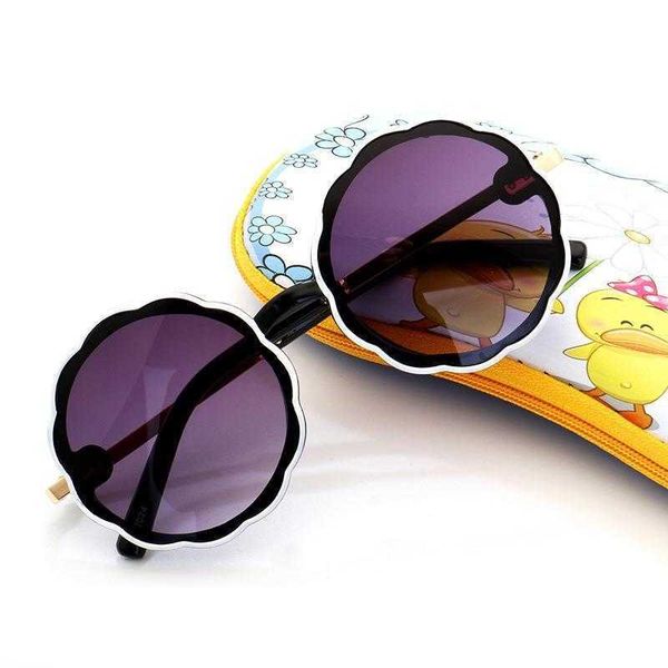 

korean style childrens flower shaped sunglasses personalized boys and girls, Blue