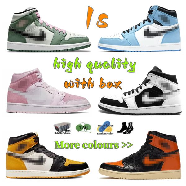 

jordens 1s men women basketball shoes jumpman 1 og patent panda university blue dark mocha bred shadow unc twist smoke grey mens women sneak