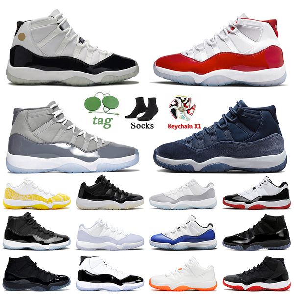 

cherry 11s basketball shoes jumpman retro 11 dmp midnight navy women mens trainers cool grey bred low cement grey concord yellow snakeskin s