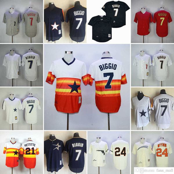 

mitchell and ness vintage baseball 7 craig biggio jerseys ncaa stitched 24 jimmy wynn 1964 cream 21 andy pettitte orange 1980 red 2002-2012, Black