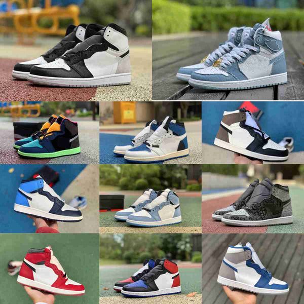 

jumpman 1 1s og bio hack basketball shoes men women trainers true turbo blue pine green gorge denim black white dark mocha military new love