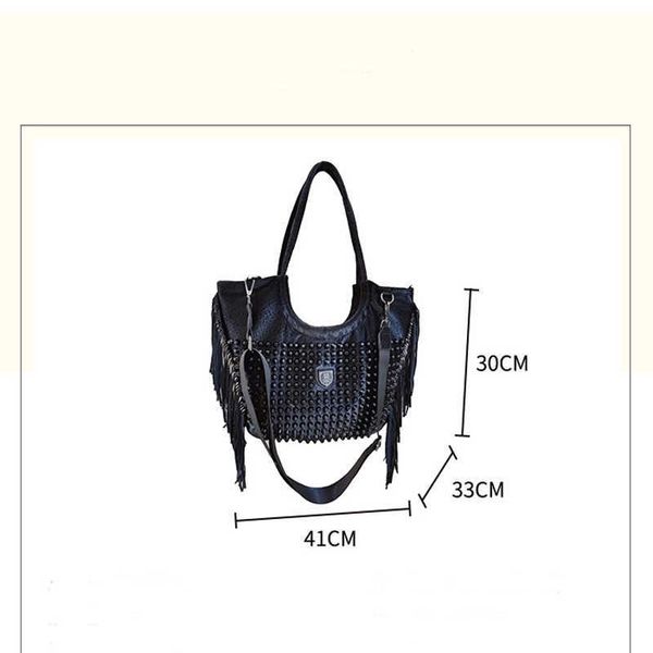 

nxy luxury designer brand purses and handbags for women rivet tote bag canvas leather tassel shopping shopper bag shoulder bags 230308