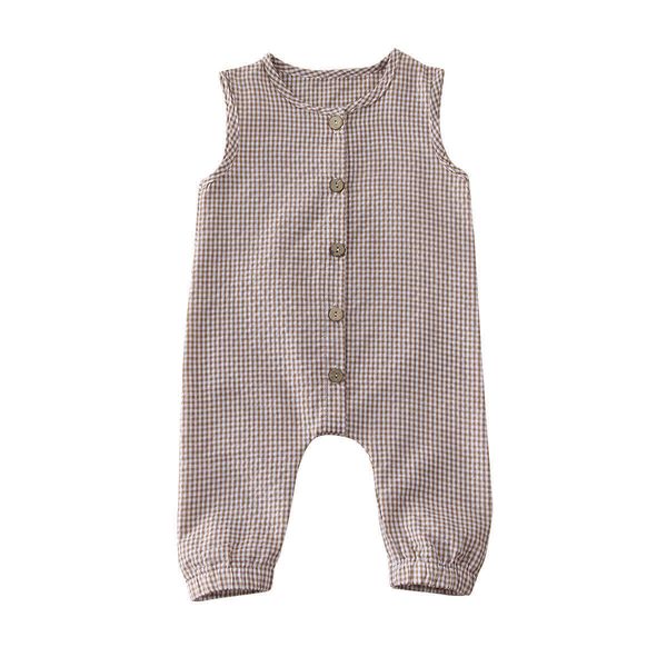 

rompers citgeett summer 0-18m newborn baby girl boy clothes sleeveless plaids romper jumpsuit sleeveless overall outfits l230314, Blue