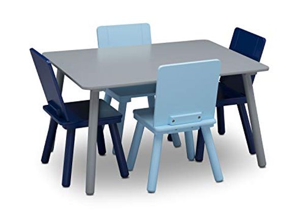 

kids table and chair set 4 chairs included ideal for arts & crafts snack time homeschooling homework & more greenguard gold certified grey/b
