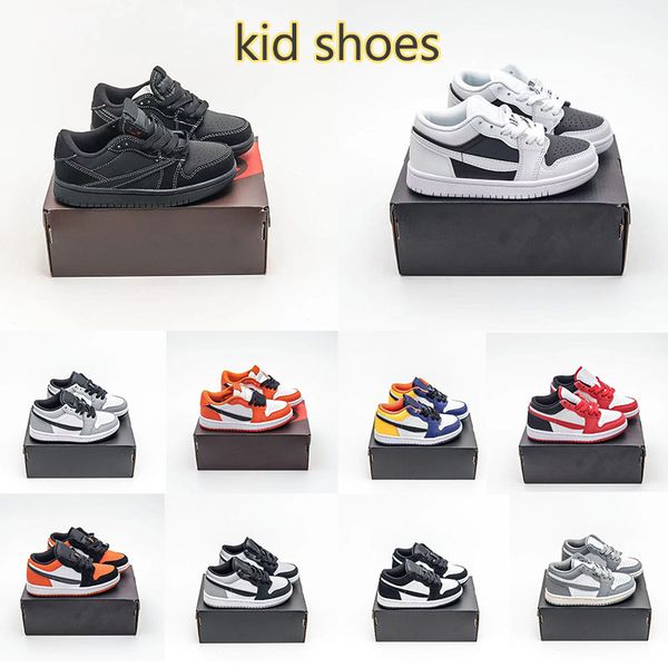 

kids sneakers basketball shoes jumpman 1 low toddler shoes boy girl trainers sports shadow panda starfish court purple black toe light smoke