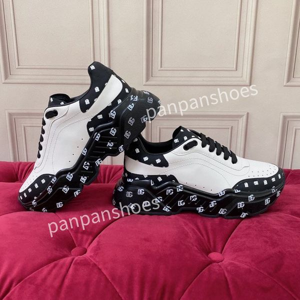 

2023mens casual shoes track sneaker lighted leather trainer printed platform sneakers mens light trainers shoes, Black