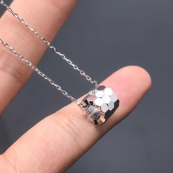 

pendant necklaces 925 sterling silver honeycomb pendant necklace glossy 18k rose gold women's high version jewelry gift support dropshi