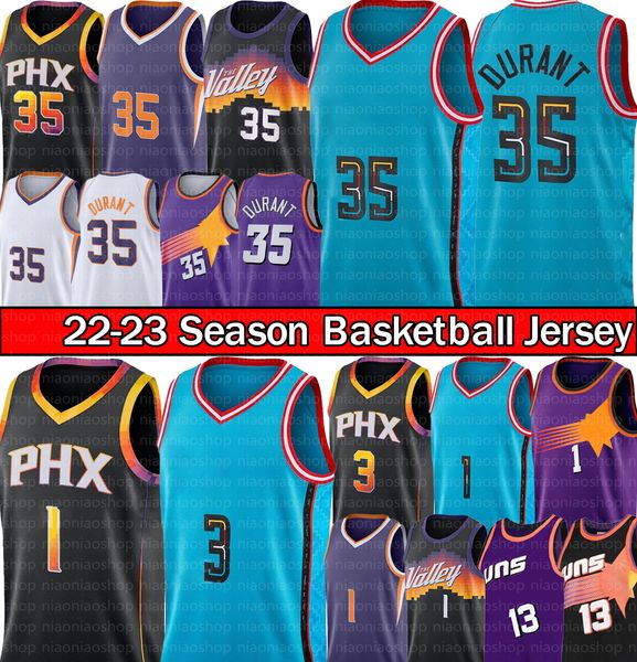 

kevin durant devin booker basketball jersey chris paul men 35 1 3 steve 13 nash charles 34 barkley 2022 2023 city blue edition shirt purple, Black;red