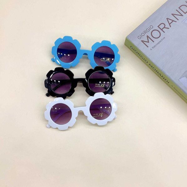 

cute flowers childrens sunglasses decorative mirror round fashion wild tide, Blue
