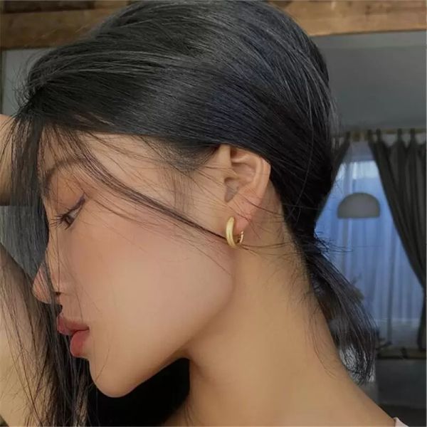 

earrings designer for women designer b metal earrings female plain ring earrings hoop earrings paris high-end luxury, Golden;silver
