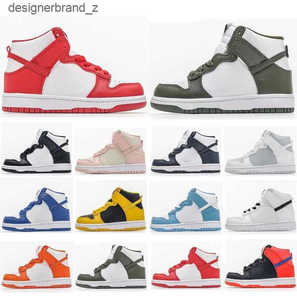 

designer kids baby shoes for boys girls toddler dunks low high sports black white chunky low cows trainers boy and girl outdoor sneakers ztx
