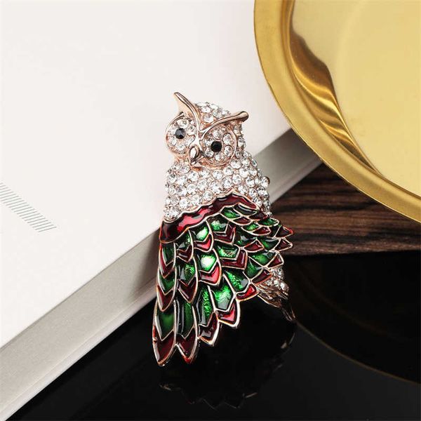 

pins brooches high-end exquisite brooch owl bird accessories rhinone cartoon men cute dripping oil broochl230315, Gray