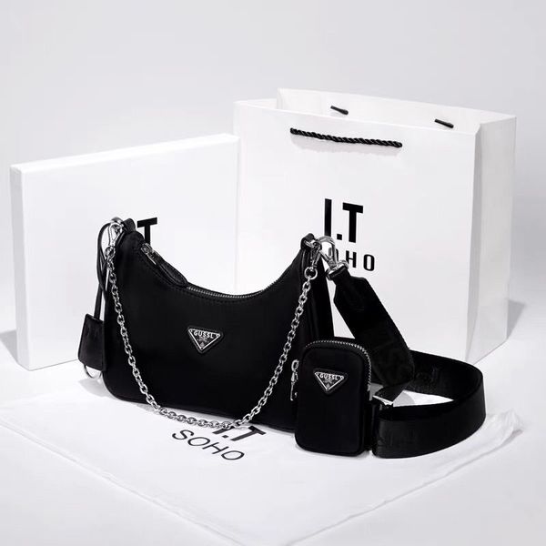 

re-edition underarm clutch bag 2005 nylon leather shoulder bags women crossbody messenger handbag evening totes purse wholesale