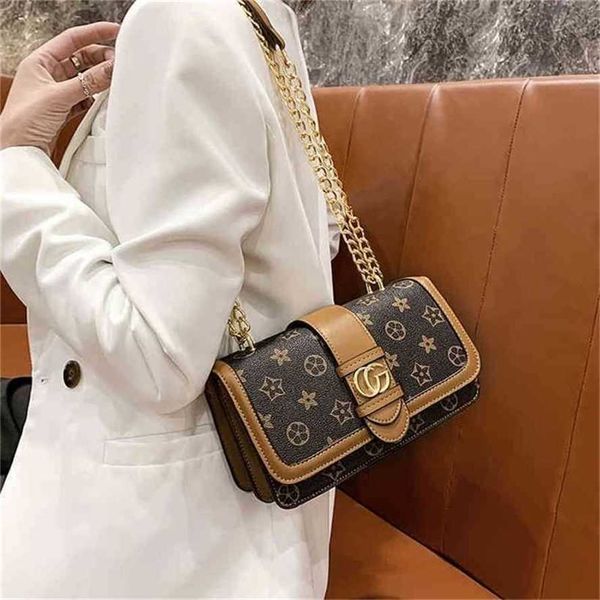 

handbag 2023 fashion women's bag leather quality handbag trend old trend color matching armpit chain bag