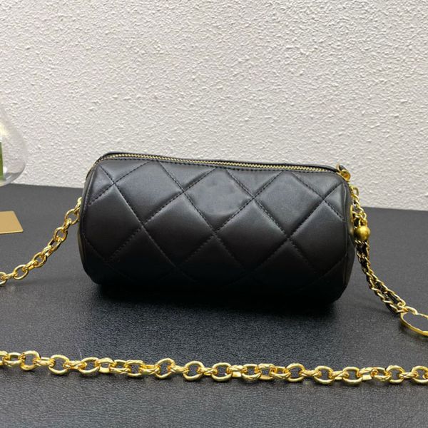 

fashion cylinder cross body bag luxury jewelry designer leather chain shoulder bags classic rhombus mini portable wallet