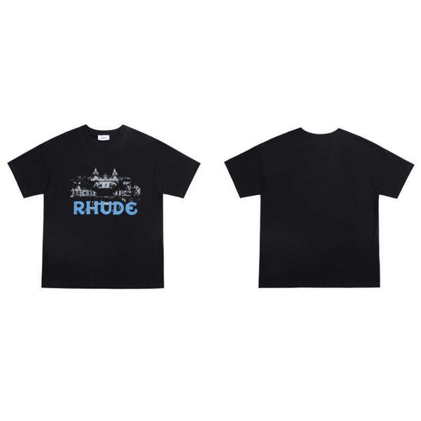 

50xf men's and women's high street t shirt fashion brand rhude oversized cassino oversize loose cotton lovers' short sleeve, White
