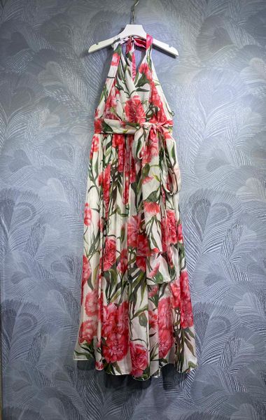 

new printed dress recommended thin sling with distinct layers, Black;gray