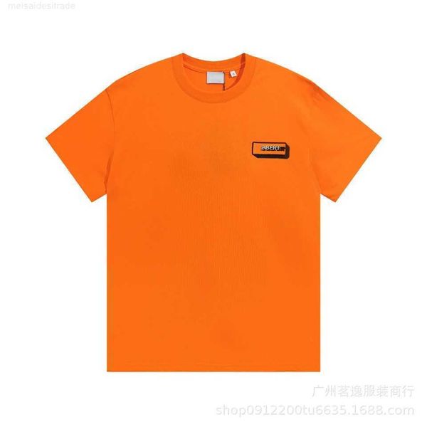 

correct version b burbry luxury designer of bu stickers round neck short sleeve t-shirt casual high-street versatile lovers same m3bu, White;black