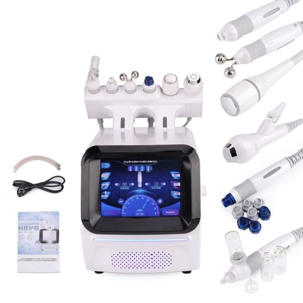 

6 in 1 oxygen facial machine hydrogen bubble machine for deep cleaning, Black;white