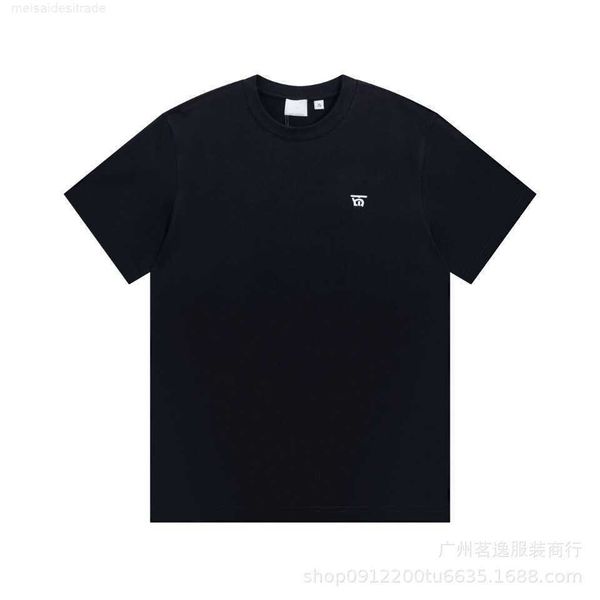 

correct version b burbry luxury designer of bu classic small label embroidered t-shirt high street casual versatile lovers same ins, White;black