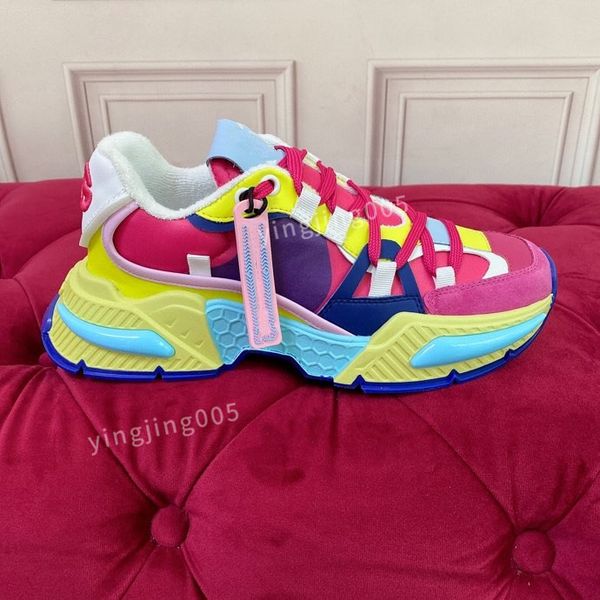 

2023fashion casual shoes designer lace-up women sneaker travel leather fashion lady flat running trainers letters woman shoe platform men gy, Black