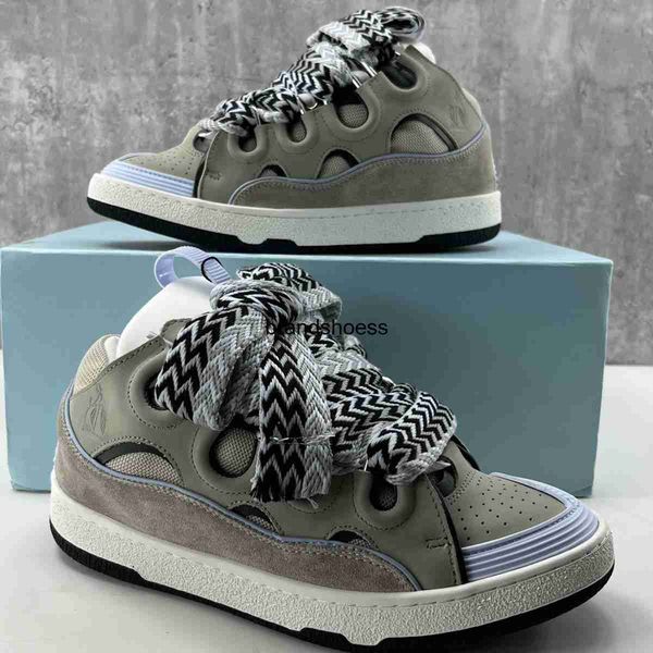 

2023 co-branded lanvins langfan bread shoes pure original thick sole casual sports shoes lovers shoes forrest gump up training shoes, Black
