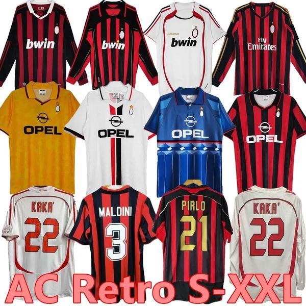 

90 91 retro shirts soccer jerseys 95 96 97 gullit 01 02 03 12 14 15 maldini van basten football kaka inzaghi 06 07 pirlo shevchenko baggio a, Black;yellow