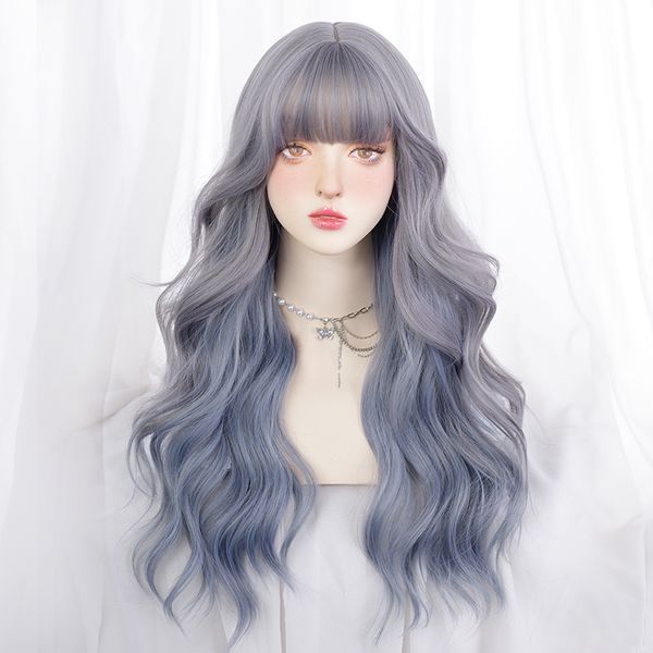 

heat resistant fiber synthetic wig asian fashion lolita daily party activities role play 28 inch curls, Black