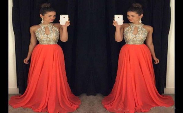 

2016 pageant dresses halter high neck prom dresses bridesmaid dresses chiffon long dresses evening wear custom made formal p7786607, White;red