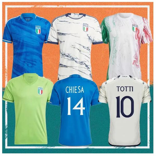 

23/24 italia chiesa soccer jerseys 2023 home italy raspadori verratti barella donnarumma shirt totti lorenzo politano zaniolo miretti away f, Black;yellow