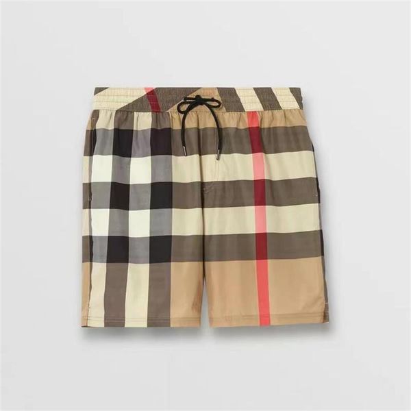 

2023 checked shorts men's new summer pants fashion fashion beach pants straight sports casual pants, White;black