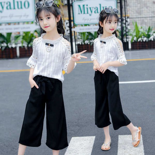 

clothing sets pcs children clothing sets for girls summer teen kids clothes year girls lace off shoulder pants suit outfits p, White