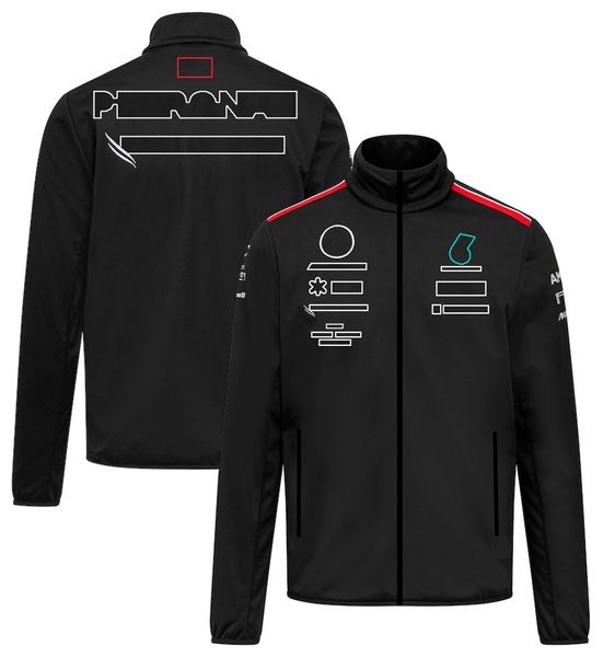 

2023 new f1 team jacket formula 1 driver black zip windbreaker jackets racing fans autumn and winter casual warm soft shell jacket