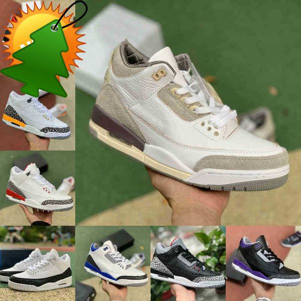 

new quality racer blue 3 3s basketball shoes mens cool grey a ma maniere unc fragment court purple denim red black cement seoul pure