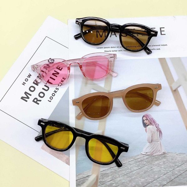 

beige chic nail kids sunglasses travel uv protection korean trendy glasses, Blue