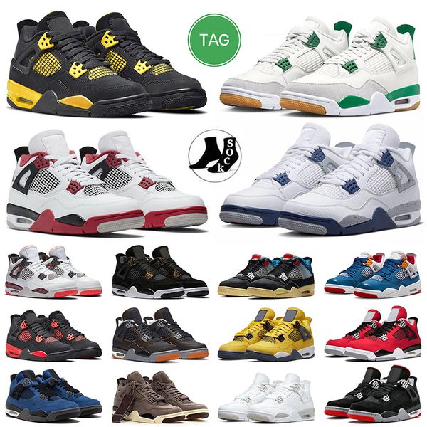 

designer new pine green 4s basketball shoes jumpman 4 black cat 4s outdoor trainers fire red yellow thunder midnight navy men women sneakers