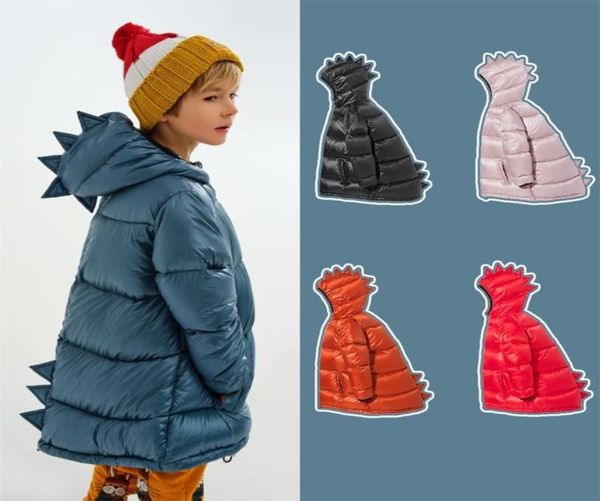

kukukids boys winter coat kids clothes fashion dinosaur down jackets girls brand design thicken snowsuit toddler girl outwear lj206506991, Blue;gray