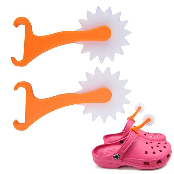 

shoe parts accessories 2023 mini croc spurs shoetails variouscolor necks and rowels for croc, White;pink
