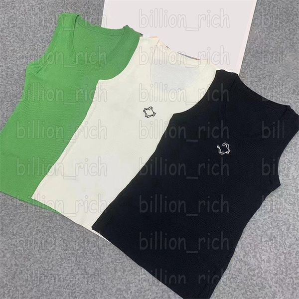 

women t shirt young lady girls knit vests chest embroidered tank, Black