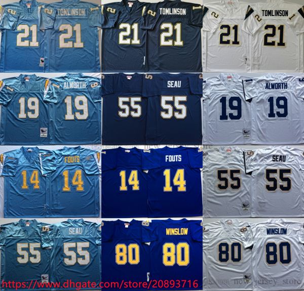 

ncaa vintage 75th retro 21 ladainiantomlinson football jerseys stitched blue white jersey 0016, Black;yellow