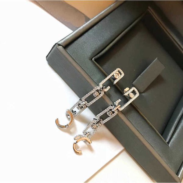 

charm 925 silver single sliding wi e same long earrings female european and american ins fashion all-match jewelry l230315, Golden