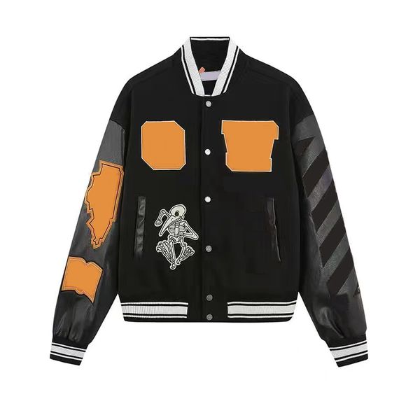 

brand baseball men's  vintage jackets bomber coats letter embroidery autumn men hip hop loose varsity size m-3xl m6r9, Black;brown