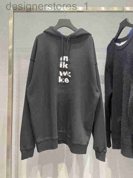 

men's hoodies & sweatshirts designer new hoodie worn sweater with old twisted letters ysu3, Black