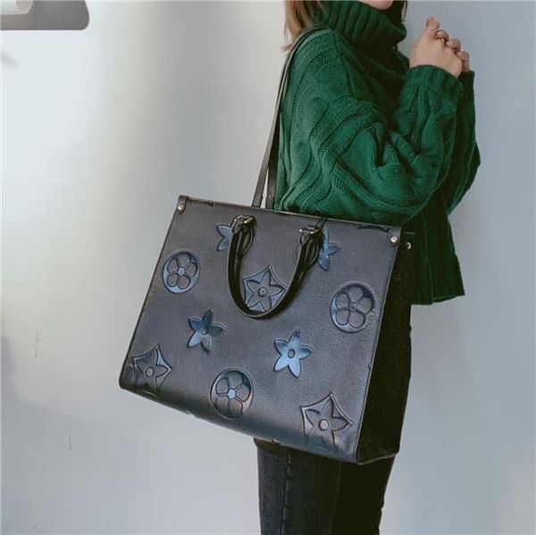 

2023 r women bag monograms onthego gm mm bags pu genuine leather luxury handbags purse totes shoulder crossbody female backpack